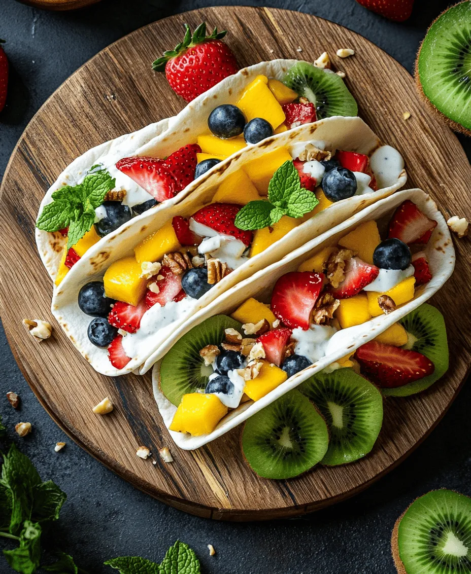 In recent years, there has been a noticeable shift toward healthier eating habits, with many individuals seeking out meals that are not only nutritious but also visually appealing. The trend for vibrant, colorful plates reflects a broader understanding of how food impacts our well-being and the importance of incorporating a variety of nutrients into our diets. Enter *Fruit Fiesta Tacos*—a delightful and health-conscious option that brings both fun and nutrition to the table. These tacos are perfect for any occasion, whether you’re looking to impress guests at a summer gathering or simply want a quick and satisfying meal that caters to your dietary preferences.