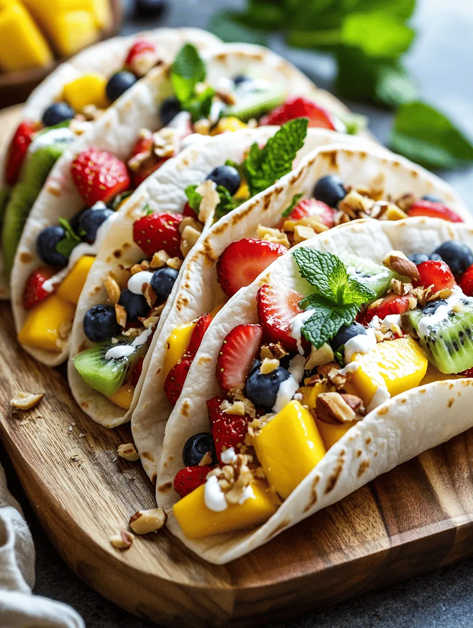 In recent years, there has been a noticeable shift toward healthier eating habits, with many individuals seeking out meals that are not only nutritious but also visually appealing. The trend for vibrant, colorful plates reflects a broader understanding of how food impacts our well-being and the importance of incorporating a variety of nutrients into our diets. Enter *Fruit Fiesta Tacos*—a delightful and health-conscious option that brings both fun and nutrition to the table. These tacos are perfect for any occasion, whether you’re looking to impress guests at a summer gathering or simply want a quick and satisfying meal that caters to your dietary preferences.
