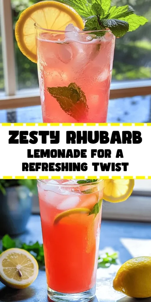 Quench your thirst with this delightful refreshing rhubarb lemonade! Made with fresh rhubarb, zesty lemon juice, and a touch of sweetness, this drink is perfect for hot summer days. It's simple to prepare, taking just 15 minutes of prep time, plus a little chill time. Serve it over ice and garnish with lemon slices and mint for an extra burst of freshness. Enjoy a homemade beverage that's both tasty and visually stunning!