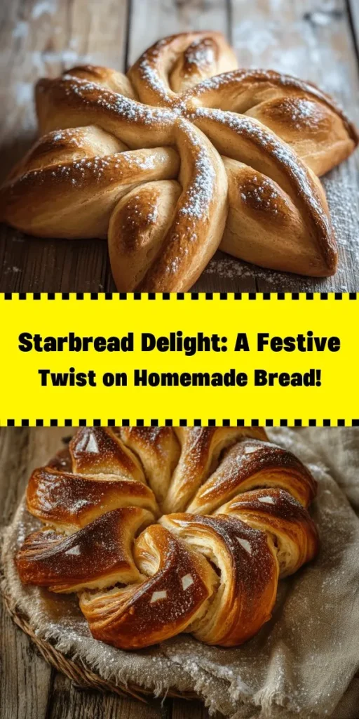 Indulge in the delightful taste of Starbread Delight! This stunning, star-shaped bread combines warm, soft dough with a sweet cinnamon and nut filling, perfect for sharing at gatherings or enjoying as a treat. With a prep time of just 30 minutes, this recipe is perfect for bakers of all levels. After baking to golden perfection, finish it off with a light dusting of icing sugar for an extra touch. Get ready to impress your family and friends with this irresistible homemade creation!