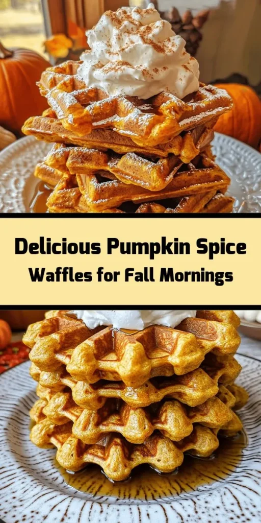 Indulge in the cozy flavors of fall with these delightful pumpkin spice waffles! Made with simple ingredients like pumpkin puree, warm spices, and a hint of brown sugar, they are perfect for breakfast or brunch. Easy to whip up in just 30 minutes, you can enjoy them drizzled with maple syrup and topped with whipped cream. This recipe serves 4 and is sure to become a seasonal favorite. Taste the essence of autumn in every bite!