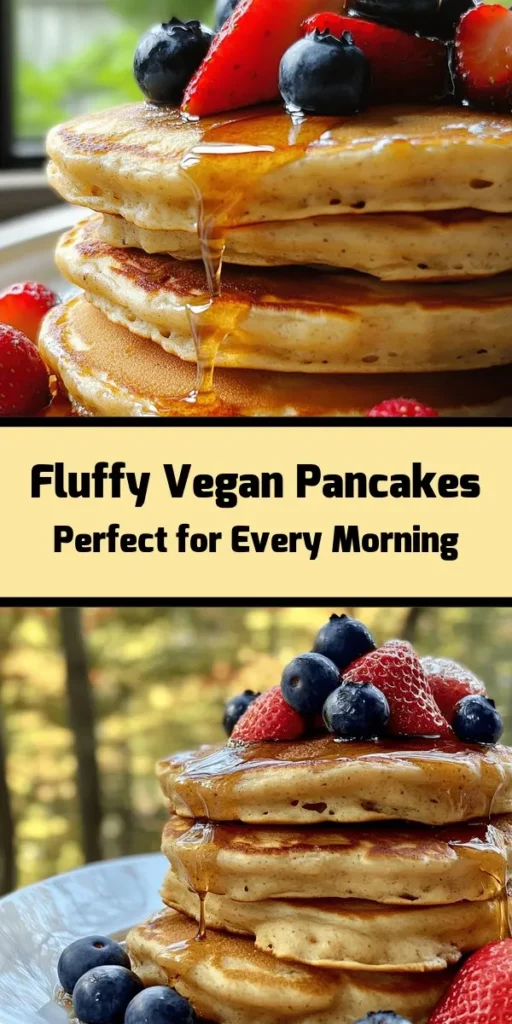 Looking for a delicious brunch idea? Try these fluffy vegan pancakes that are quick and easy to make! Made with simple ingredients like all-purpose flour, almond milk, and a dash of vanilla, they're both light and satisfying. Perfectly golden and lightly sweetened, these pancakes are great topped with fresh fruits, maple syrup, or your favorite nut butter. Enjoy a delightful start to your day with this tasty recipe!