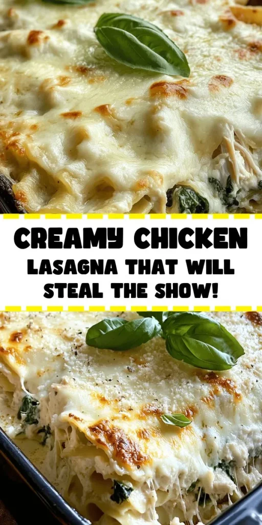 Indulge in this Creamy Chicken Lasagna Delight, a true comfort food lover's dream! Made with layers of tender lasagna noodles, shredded chicken, creamy ricotta, and a blend of mozzarella and Parmesan, this dish is packed with flavor and warmth. Spinach adds a healthy touch, while the rich white sauce binds it all together. Perfect for weeknight dinners or special occasions, this lasagna is sure to impress! Ready in just over an hour, serve it warm and garnish with fresh basil for a pop of color. Dive into this cheesy goodness today!
