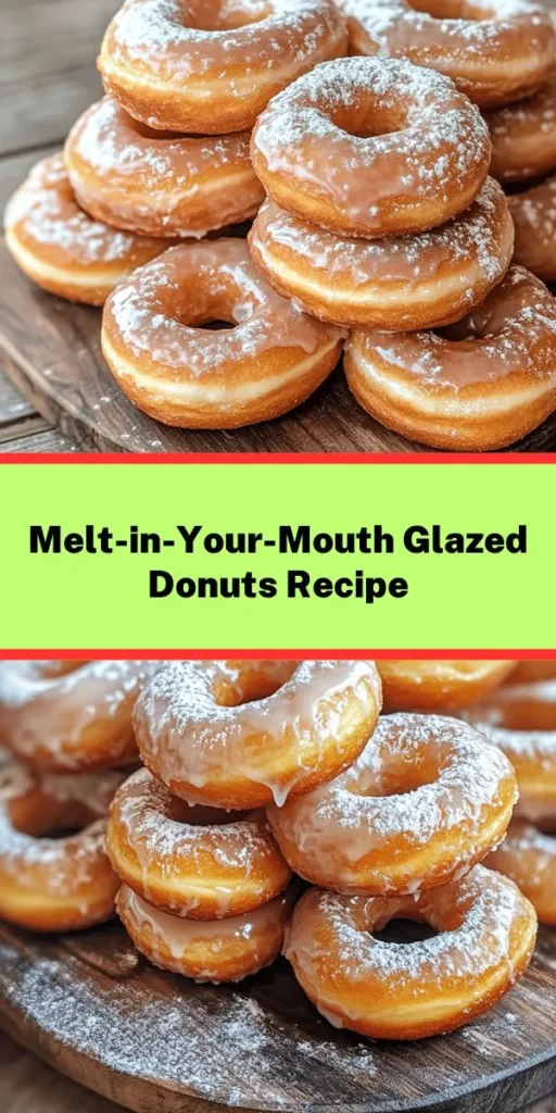 Indulge in these melt-in-your-mouth glazed donuts that are sure to satisfy your sweet cravings! Made with simple ingredients, this easy recipe includes a soft dough that's perfectly fried until golden brown. Dip them in a delicious glaze for that sweet finishing touch. Ideal for breakfast or as a delightful snack, these homemade donuts are sure to impress family and friends. Get ready to enjoy warm, comforting treats that are simply irresistible!