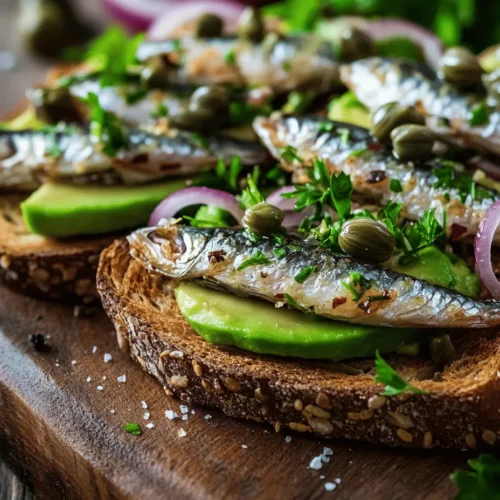 Sardines are small, oily fish that pack a nutritional punch. They are loaded with omega-3 fatty acids, which are crucial for heart health and brain function. These healthy fats can help reduce inflammation and improve overall health. Sardines are also an excellent source of high-quality protein, making them a perfect addition to any meal for those looking to boost their protein intake. Additionally, sardines are rich in vitamins D and B12, calcium, and selenium, which contribute to bone health and immune function. Their unique flavor is both robust and savory, making them an ideal topping for whole grain toast.