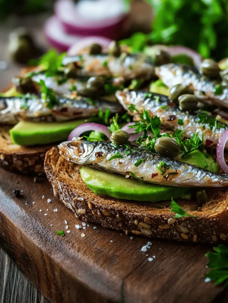 Sardines are small, oily fish that pack a nutritional punch. They are loaded with omega-3 fatty acids, which are crucial for heart health and brain function. These healthy fats can help reduce inflammation and improve overall health. Sardines are also an excellent source of high-quality protein, making them a perfect addition to any meal for those looking to boost their protein intake. Additionally, sardines are rich in vitamins D and B12, calcium, and selenium, which contribute to bone health and immune function. Their unique flavor is both robust and savory, making them an ideal topping for whole grain toast.