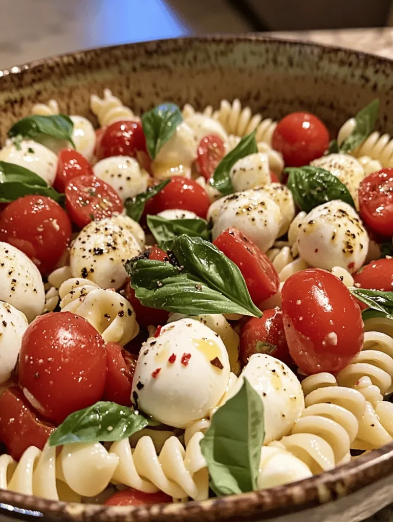 To craft the perfect Easy Caprese Pasta Salad, it is essential to understand the key ingredients that will elevate this dish. Each component plays a unique role, contributing to the harmony of flavors and textures that define this delightful salad.