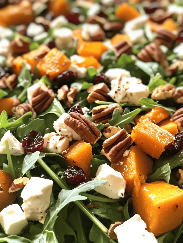 The Fall Harvest Salad is a symphony of textures and flavors, combining the sweetness of roasted butternut squash, the crunch of fresh apples and pecans, and the tang of feta cheese. This salad not only looks stunning on the plate but also offers a balance of sweet, savory, and nutty elements that appeal to a wide range of palates. Each ingredient plays a crucial role in creating a dish that is both hearty and refreshing, making it an ideal choice for lunch, dinner, or even as a side dish at your holiday gatherings.