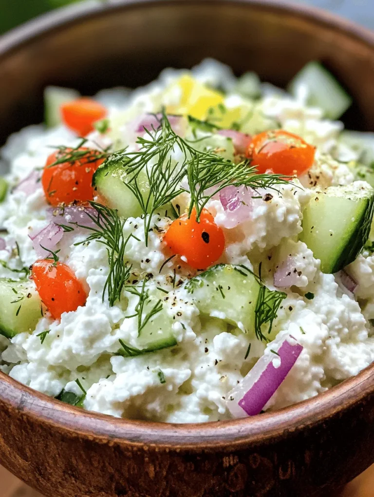 In the realm of healthy eating, refreshing salads stand out as a versatile and nutrient-dense option that caters to various dietary needs. Whether you are looking for a light meal to beat the heat or a vibrant side dish to accompany your main course, salads can offer a wealth of flavors and textures. Among the myriad of salad options, the Cottage Cheese and Cucumber Salad emerges as a fantastic choice, combining freshness and health benefits in every bite. This salad not only tantalizes the taste buds but also leverages the rich nutritional profiles of its key ingredients, making it a staple for anyone aiming to incorporate more wholesome foods into their diet.