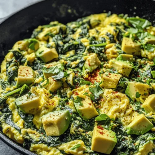 In recent years, there has been a significant shift toward healthier breakfast options, as more people recognize the importance of starting their day with nutritious meals. Breakfast is often heralded as the most important meal of the day, and rightly so. A wholesome breakfast sets the tone for the day, fueling our bodies with the energy needed to tackle daily tasks. Among the myriad of breakfast choices, one recipe stands out for its vibrancy, nutritional value, and ease of preparation: Creamy Spinach and Avocado Scrambled Eggs.