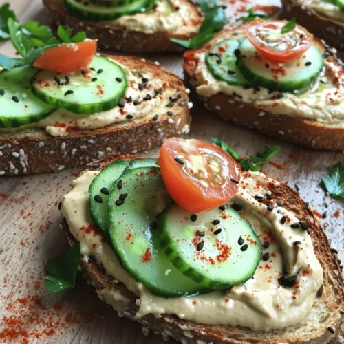 Welcome to the delightful world of Tahini Toasts with Zesty Toppings, a recipe that elevates the humble toast into a canvas for vibrant flavors and nutritious ingredients. Perfect as a snack or light meal, these toasts combine the creamy richness of tahini with zesty toppings to create a dish bursting with taste and health benefits. Whether you're hosting a brunch or simply indulging in a nutritious meal at home, this easy-to-follow recipe promises satisfaction and versatility.