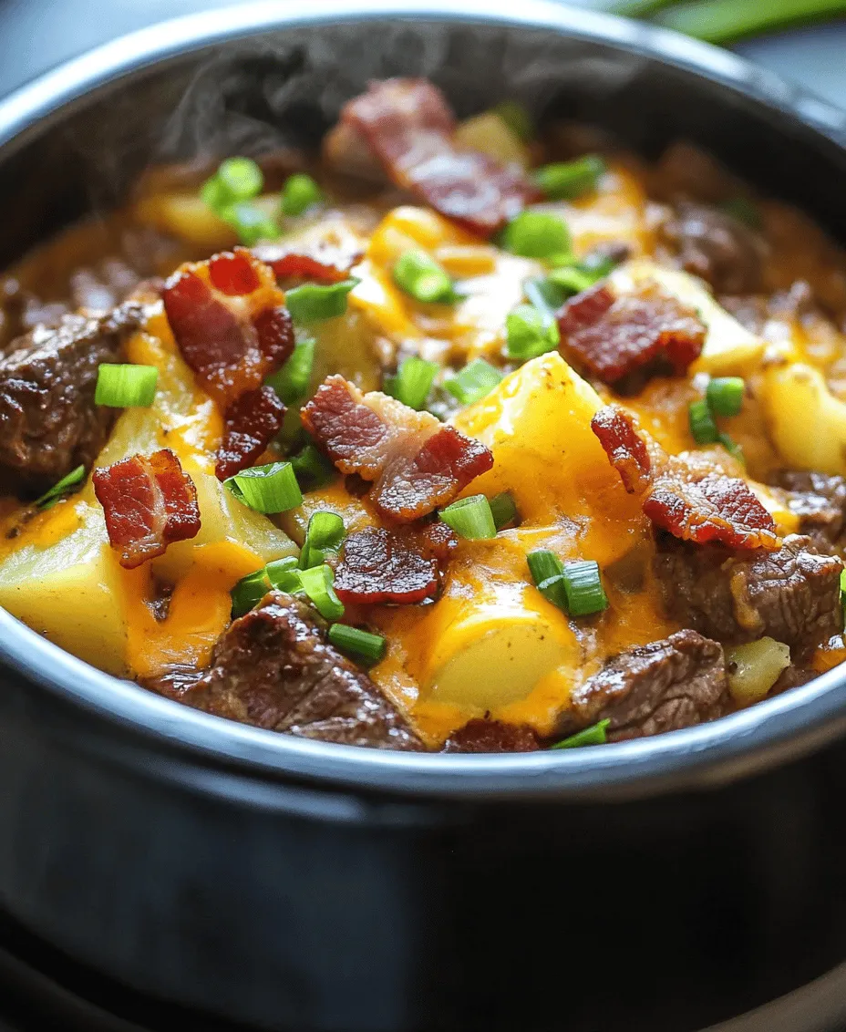 When it comes to comfort food, few dishes can rival the rich, savory experience offered by a well-prepared casserole. Enter the Crockpot Loaded Steak and Potato Bake, a meal that seamlessly combines tender beef, hearty potatoes, and an array of flavorful toppings to create a dish that feels like a warm hug after a long day. This recipe not only embodies the essence of comfort food but also caters to the needs of busy families, making it an ideal option for weeknight dinners or casual gatherings.