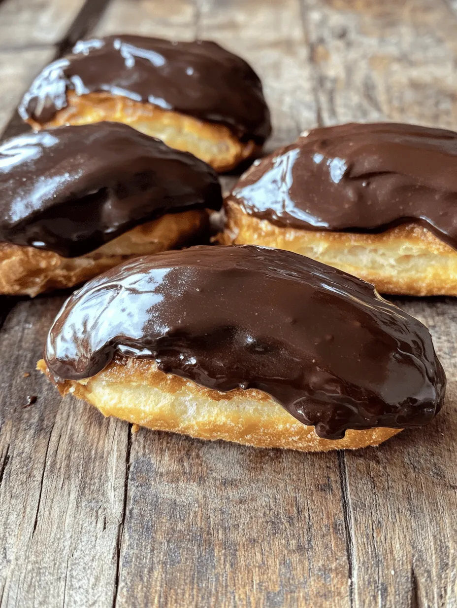 Chocolate éclairs, with their elegant shape and luxurious filling, are a quintessential French pastry that has captured the hearts of dessert lovers around the world. These delightful treats boast a delicate choux pastry shell filled with rich pastry cream and topped with a glossy layer of chocolate glaze. The combination of textures and flavors makes chocolate éclairs a beloved classic in French patisserie, often served at celebrations, weddings, and special occasions.