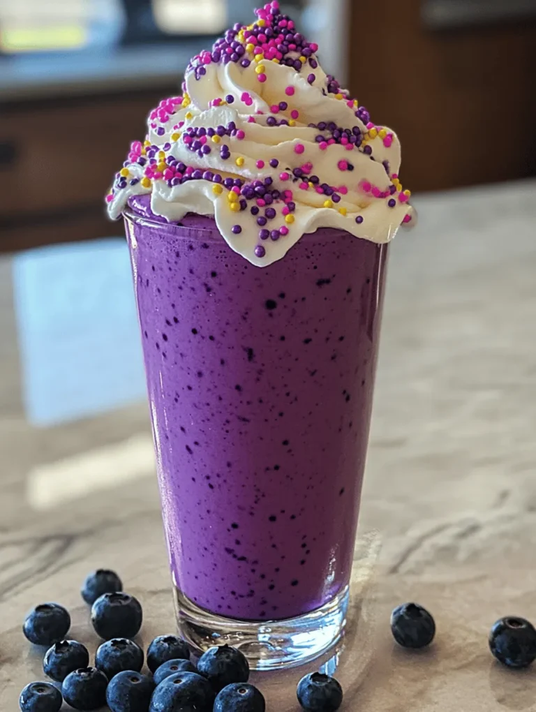 Introducing the Grimace Shake Delight, a whimsical and colorful treat that has taken dessert lovers by storm! This delightful shake, inspired by its namesake character from pop culture, captures the imagination with its vibrant purple hue and playful presentation. Perfect for parties, summer gatherings, or simply a fun afternoon treat, the Grimace Shake is sure to be a hit with both kids and adults alike. With its creamy base and indulgent toppings, it’s not just a drink; it’s an experience that brings joy and excitement to any occasion.