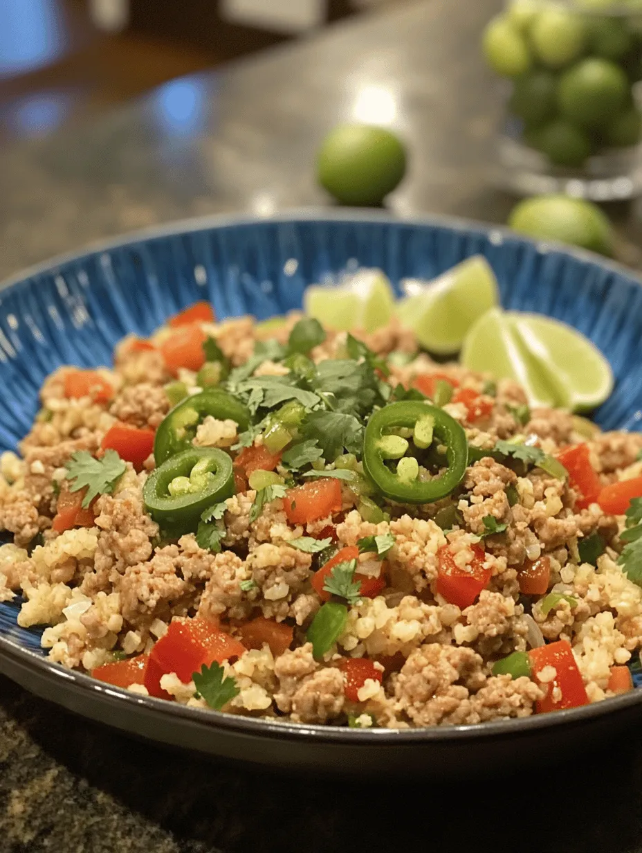 If you're searching for a dish that combines bold flavors with a nutritious profile, look no further than Spicy Turkey Cauliflower Rice. This vibrant and satisfying recipe features ground turkey and cauliflower, creating a hearty meal that is both delicious and healthy. What sets this dish apart is its ability to cater to various dietary preferences; it is gluten-free, low-carb, and packed with protein, making it an excellent choice for anyone looking to maintain a balanced diet without sacrificing flavor.