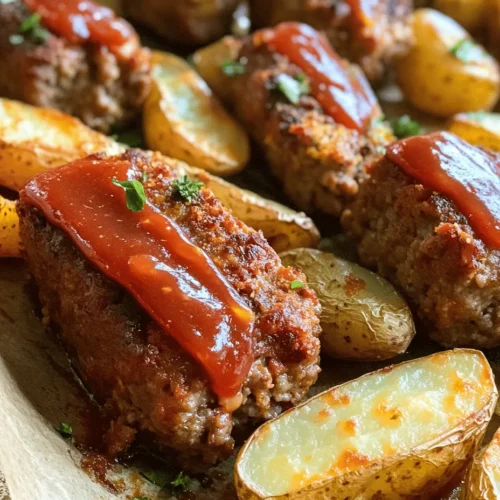 In today's fast-paced world, finding a satisfying and delicious meal that doesn't consume hours of precious time can be challenging. Enter the Savory Sheet Pan Mini Meatloaf & Roasted Potatoes, a dish that perfectly balances convenience and flavor. This one-pan meal is not only easy to prepare, but also promises a hearty and comforting dining experience for families and busy individuals alike. The beauty of this recipe lies in its simplicity; with a few basic ingredients and minimal preparation time, you can create a wholesome dinner that appeals to all ages.