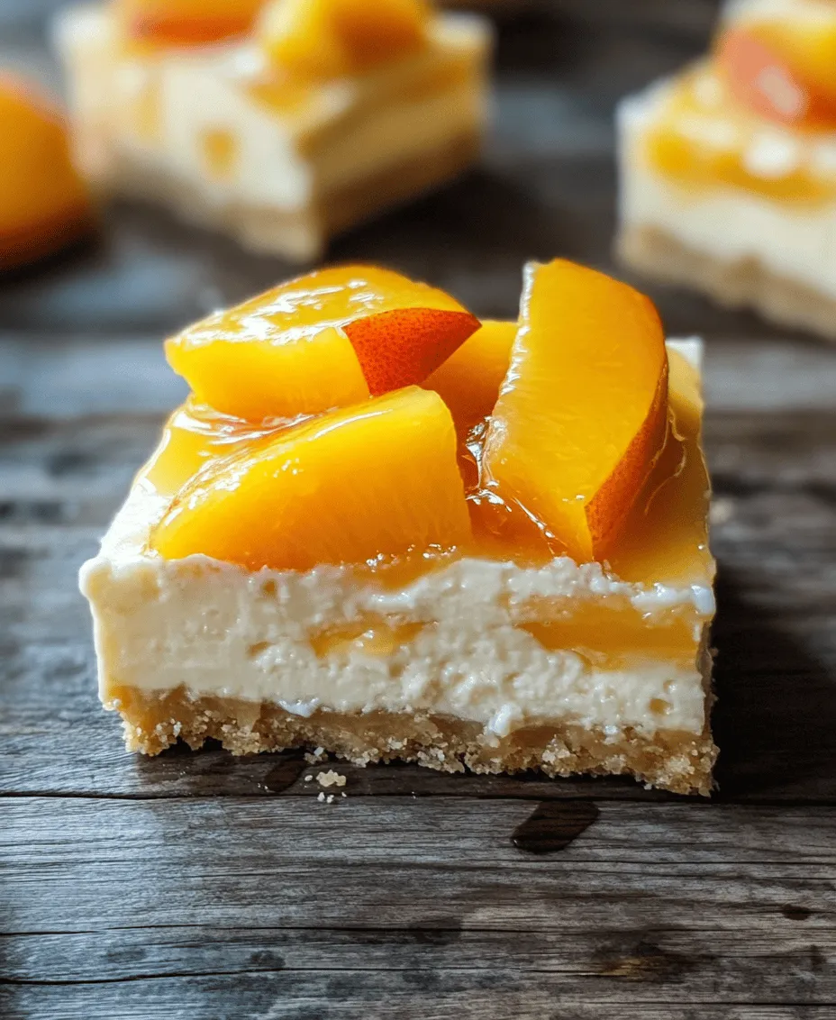 If you're looking for a dessert that perfectly balances creamy indulgence with the sweet, summery flavor of fresh fruit, look no further than Delightful Peaches and Cream Cheesecake Bars. This delectable recipe combines the rich, velvety texture of cheesecake with the juicy sweetness of ripe peaches, resulting in a treat that is both refreshing and satisfying. The beauty of cheesecake bars lies in their versatility; they are easy to serve, making them an ideal choice for a variety of occasions. Whether you’re hosting a summer barbecue, celebrating a special milestone, or simply indulging in a well-deserved treat, these cheesecake bars promise to impress.