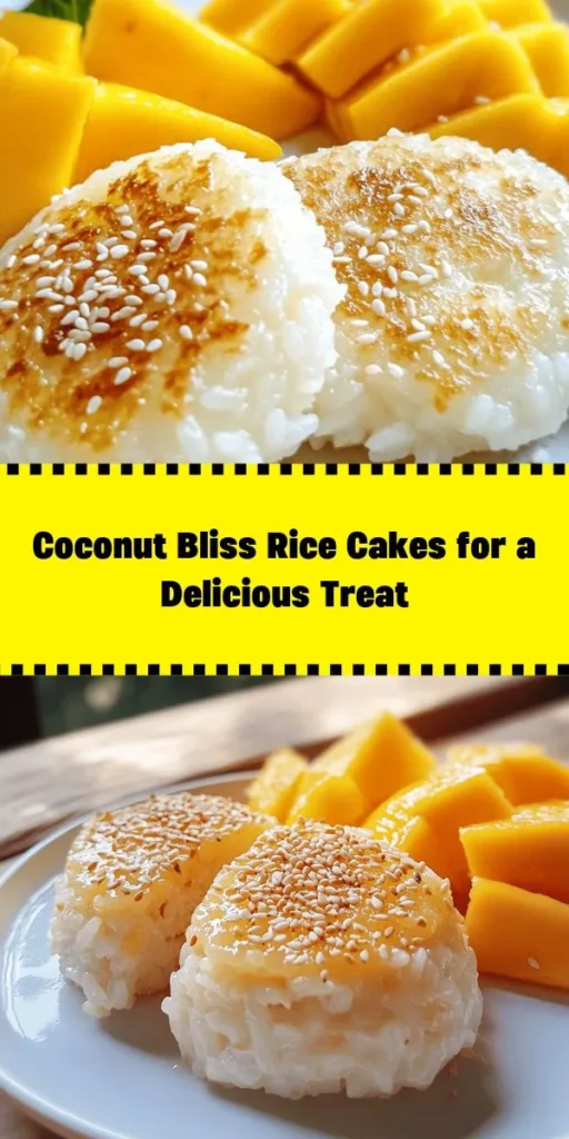 Indulge in the delightful flavors of Coconut Bliss Rice Cakes! This easy recipe combines jasmine rice, creamy coconut milk, and a hint of sweetness for a tropical treat. Perfect as a snack or dessert, these baked rice cakes are golden and crispy on the edges, yet soft inside. Serve them warm with fresh mango slices and a sprinkle of sesame seeds for the ultimate finish. Enjoy a taste of paradise in every bite!