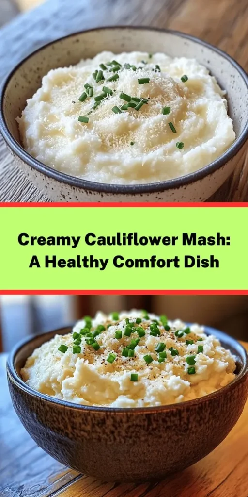 Transform your side dish game with this creamy cauliflower mash recipe! This simple yet delicious alternative to mashed potatoes is made with tender cauliflower, rich butter, and Parmesan cheese, combined with sautéed garlic for an irresistible flavor boost. Perfect for any meal, this dish is creamy, comforting, and can be customized to your liking. Ready in just 25 minutes, it's a quick and healthy choice for the whole family. Don't forget the fresh herbs on top for that perfect finishing touch!