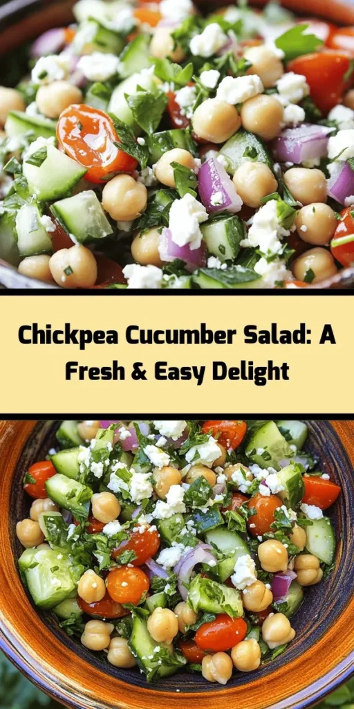 Looking for a light and refreshing dish? This Chickpea Cucumber Salad is the perfect addition to your meal! Packed with protein-rich chickpeas, crunchy cucumbers, juicy cherry tomatoes, and tangy feta cheese, it’s both healthy and satisfying. Drizzled with a simple homemade dressing of olive oil, red wine vinegar, and lemon juice, this salad is ideal for lunch, dinner, or a picnic. Ready in just 25 minutes, it’s delicious, nutritious, and super easy to make!