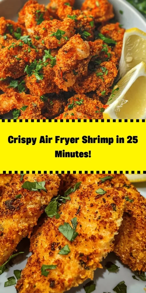 Looking for a quick and delicious seafood dish? Try this Crispy Air Fryer Shrimp Delight! Made with large shrimp, panko breadcrumbs, and a blend of spices, this recipe is easy to follow and perfect for any occasion. Each bite is crispy and flavorful, and you can enjoy it in just 25 minutes. Serve with lemon wedges and fresh parsley for a touch of brightness. This dish is sure to become a family favorite! Perfect for dinner or entertaining guests!