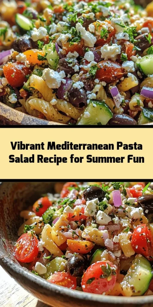 Brighten up your meal with this colorful Mediterranean Pasta Salad! Packed with elbow macaroni, cherry tomatoes, crisp cucumbers, and tangy feta cheese, this dish is as delicious as it is vibrant. A simple dressing of olive oil, red wine vinegar, and oregano ties everything together. Perfect for a light lunch or as a side for any gathering, it’s a refreshing mix of flavors that gets even better after chilling. Try it today!