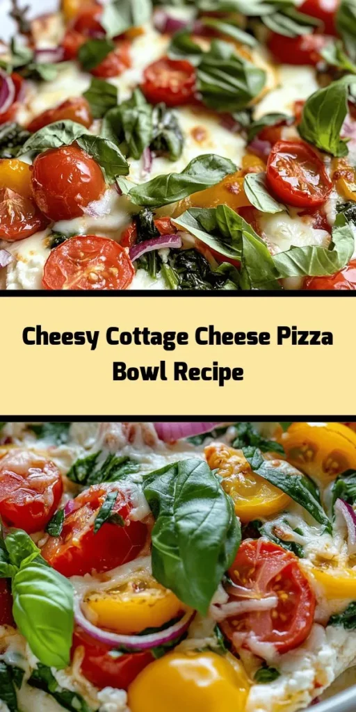 Savor the taste of a guilt-free Cottage Cheese Pizza Bowl that’s perfect for a quick and healthy meal! Packed with protein-rich cottage cheese, fresh spinach, juicy cherry tomatoes, and vibrant bell peppers, this dish is as nutritious as it is delicious. Topped with gooey mozzarella and baked to perfection, it’s a cozy crowd-pleaser. Ready in just 35 minutes, it makes for a fantastic lunch or dinner option. Don't forget the fresh basil for an extra burst of flavor!