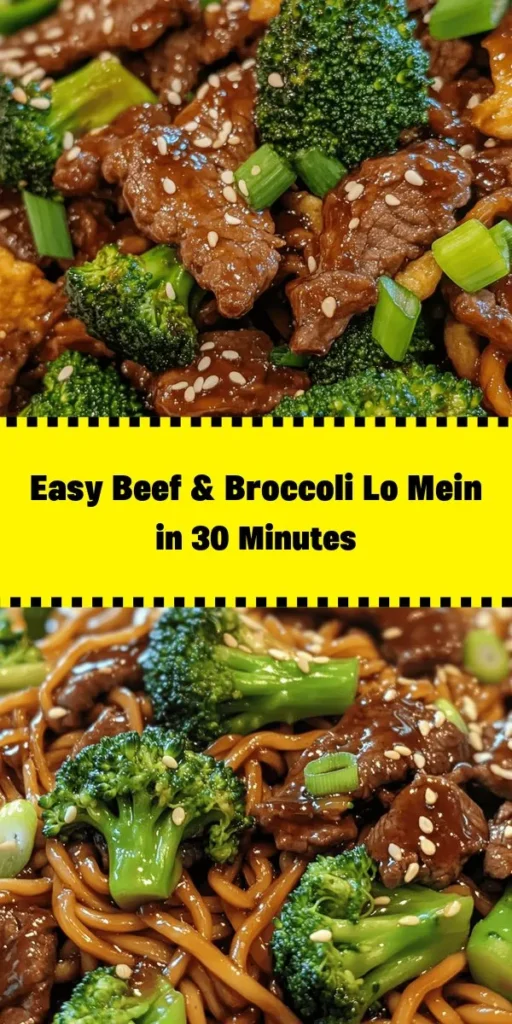 Bring the flavors of your favorite takeout right to your kitchen with this Beef & Broccoli Lo Mein recipe! Tender flank steak pairs perfectly with vibrant broccoli and chewy lo mein noodles, all tossed in a savory garlic-ginger sauce. Ready in just 30 minutes, it's perfect for a quick weeknight dinner. Garnish with green onions and sesame seeds for that extra touch. Follow the simple steps to recreate this delicious dish in no time!