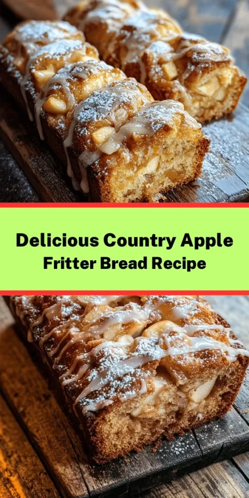 Discover the perfect blend of sweet and warm with this Country Apple Fritter Bread recipe! Bursting with juicy apples and fragrant spices, this delectable loaf is ideal for breakfast or a cozy afternoon snack. Easy to prepare, it comes together with simple ingredients like butter, buttermilk, and a touch of cinnamon. Finish it with a creamy glaze for a delightful treat. Warm or at room temperature, each slice is a slice of heaven! Perfect for sharing (or keeping to yourself).