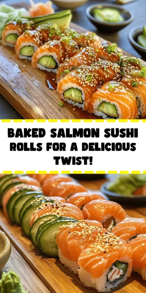 Create a delicious twist on sushi with this Baked Salmon Sushi Roll recipe! Perfectly seasoned baked salmon combined with fluffy sushi rice, fresh avocado, and crunchy cucumber makes a mouthwatering meal. This easy-to-follow recipe guides you through preparing and rolling your sushi, making it a fun cooking project. Serve with pickled ginger and wasabi for an authentic touch. Gather your ingredients and get ready to impress your family and friends!