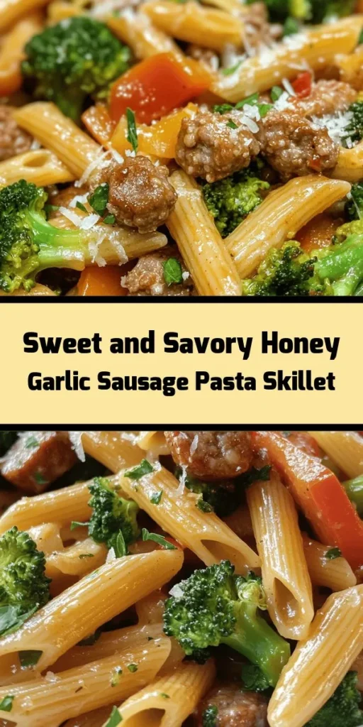 Indulge in a deliciously easy Sticky Honey Garlic Sausage Pasta Skillet that's perfect for busy weeknights! This one-pan wonder is packed with flavor, combining juicy Italian sausage, vibrant veggies, and a sweet-savory honey garlic sauce. Ready in just 30 minutes, it's a meal the whole family will love. Serve it up with a sprinkle of fresh parsley and Parmesan cheese for that extra touch. Quick, tasty, and satisfying!