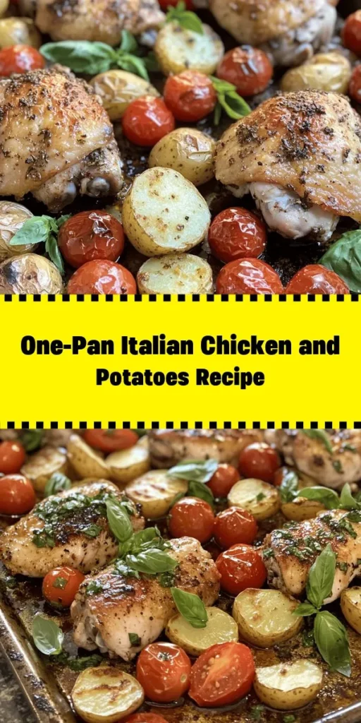 Discover a mouthwatering Italian Chicken & Potatoes Delight that's easy to whip up! This one-pan recipe features juicy chicken thighs paired with tender baby potatoes, vibrant cherry tomatoes, and aromatic garlic, all seasoned to perfection with herbs and spices. Simply roast until golden and enjoy a savory meal that feels like a trip to Italy. Perfect for dinner with loved ones or a cozy weeknight treat. Serve warm and savor the flavors!