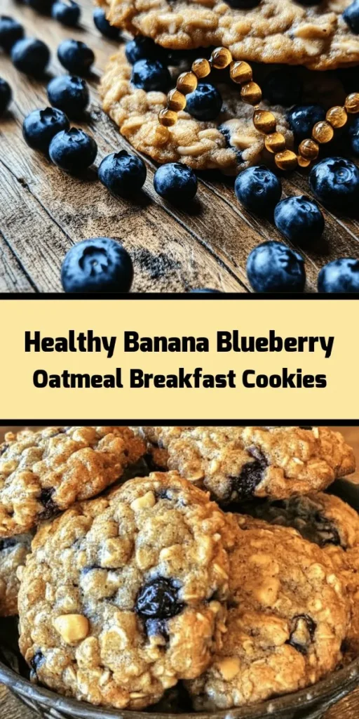Start your day off right with these delicious and nutritious Banana Blueberry Oatmeal Breakfast Cookies! Made with ripe bananas, rolled oats, and bursting with fresh blueberries, these cookies are naturally sweetened with honey or maple syrup. They are easy to make and perfect for a quick breakfast or snack on the go. Enjoy the wholesome goodness of oats and fruits, ready in just 25 minutes! Your mornings will never be the same!