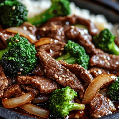 Sizzling Beef & Broccoli Delight is a quintessential representation of stir-fry cuisine that combines tender, marinated beef with vibrant, crunchy broccoli. This dish not only tantalizes the taste buds but also brings a sense of warmth and comfort to the dining table. The appeal of this dish lies not only in its rich flavors but also in its vivid presentation, making it a favorite among both home cooks and restaurant-goers alike.