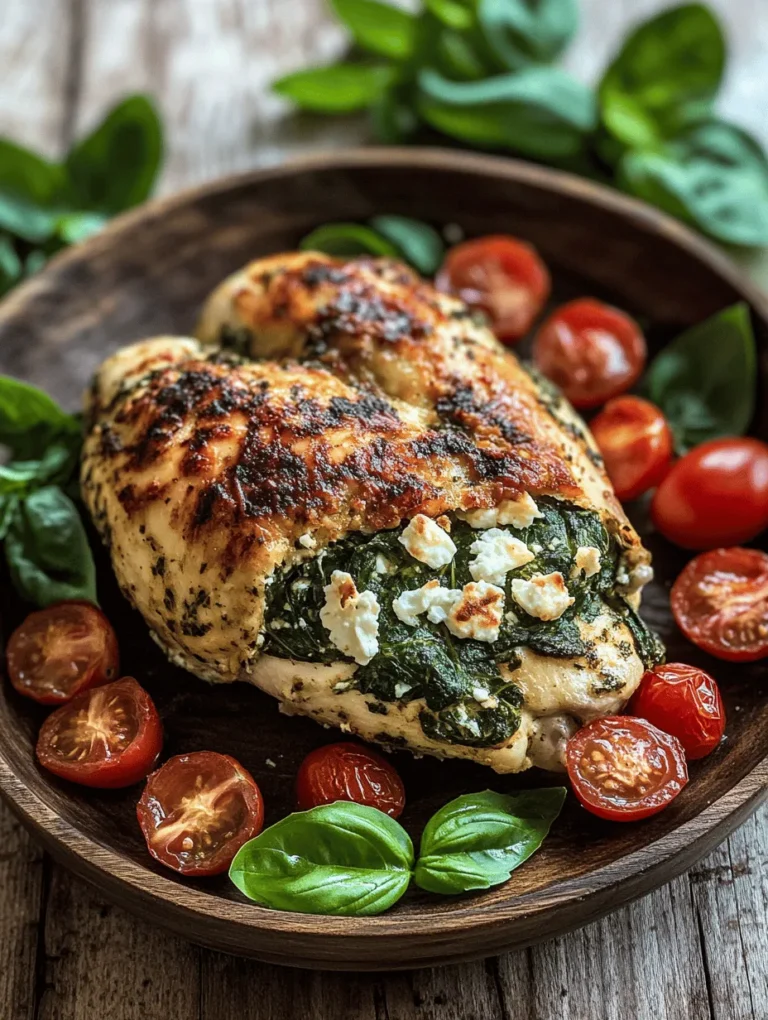 To create the perfect Spinach and Feta Stuffed Chicken Breast, it’s important to understand the role each ingredient plays in contributing to the dish’s overall flavor and nutritional profile. Below, we explore the key ingredients that make this recipe so special.
