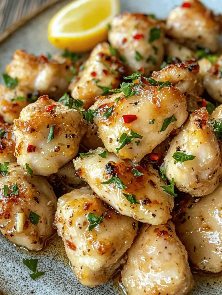 In the realm of quick and flavorful meals, Garlic Butter Chicken Bites stand out as a delightful option that combines simplicity with rich taste. This dish is ideal for busy weeknights or casual gatherings, offering a blend of savory garlic, butter, and spices that elevate bite-sized chicken pieces into a hearty meal. The beauty of Garlic Butter Chicken Bites lies not only in their mouthwatering flavor but also in their ease of preparation—perfect for both novice cooks and seasoned chefs alike.