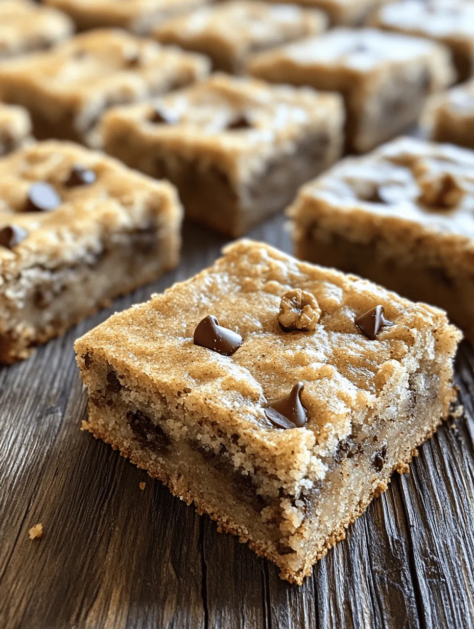 The combination of ripe bananas, semi-sweet chocolate chips, and crunchy walnuts creates a symphony of flavors and textures in every bite. The natural sweetness of the bananas complements the rich chocolate, while the walnuts introduce a satisfying crunch that elevates the overall experience. This harmonious blend makes Banana Bliss Chocolate Chip Bars not just a typical dessert but a memorable treat that everyone will adore.