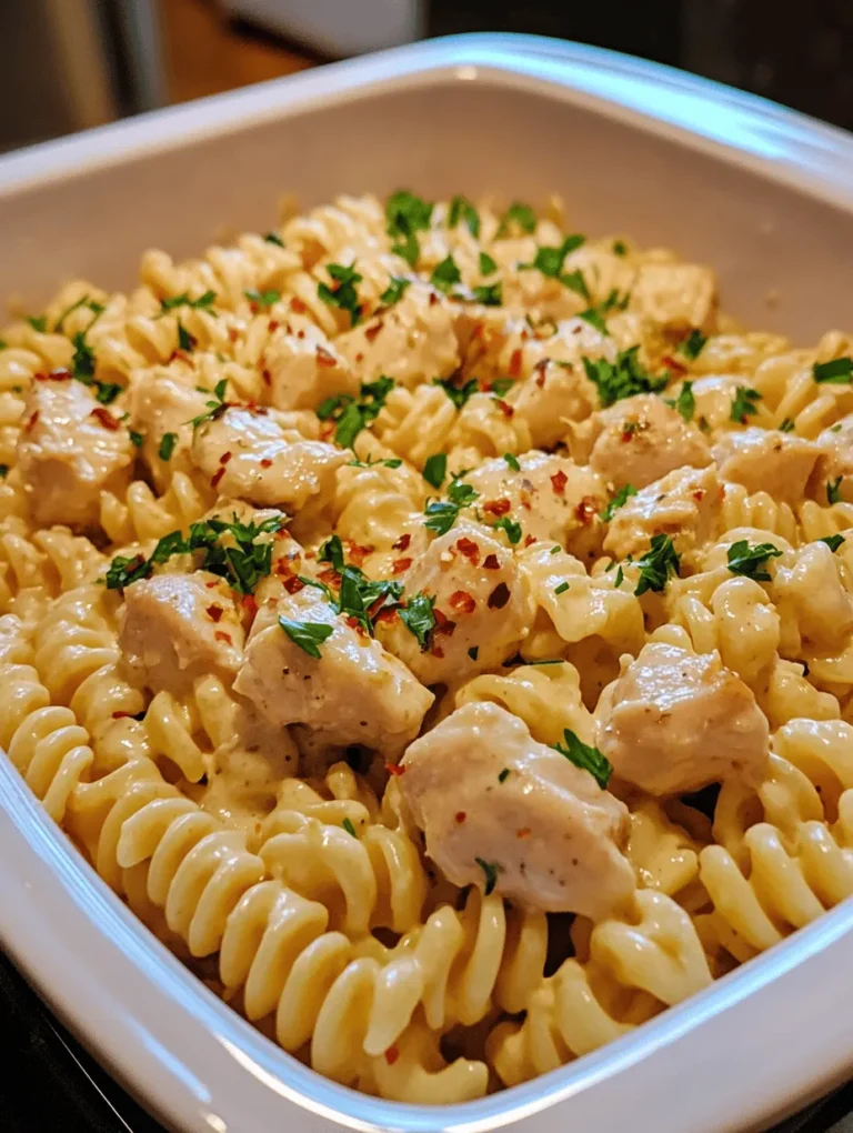 In the world of weeknight dinners, few dishes can rival the comforting embrace of creamy garlic butter chicken served over rotini pasta. This indulgent recipe combines the savory flavors of tender chicken, rich cream, and aromatic garlic, all enveloped in a velvety Parmesan sauce. Perfect for busy families or anyone looking to elevate their dinner game without spending hours in the kitchen, this dish is not only quick to prepare but also a crowd-pleaser. Each bite delivers a creamy, mouthwatering experience that will have everyone asking for seconds.