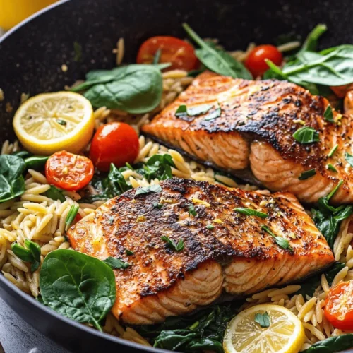Are you in search of a delicious yet quick meal that can satisfy your cravings while keeping your health goals in check? Look no further than Zesty One Skillet Salmon with Lemon Orzo! This dish stands out not only for its vibrant flavors but also for its convenience, making it a perfect option for busy weeknights or even special occasions. With the one-skillet method, you can whip up a flavorful meal without the hassle of multiple pots and pans, ensuring less cleanup time and more time to enjoy your culinary creation.