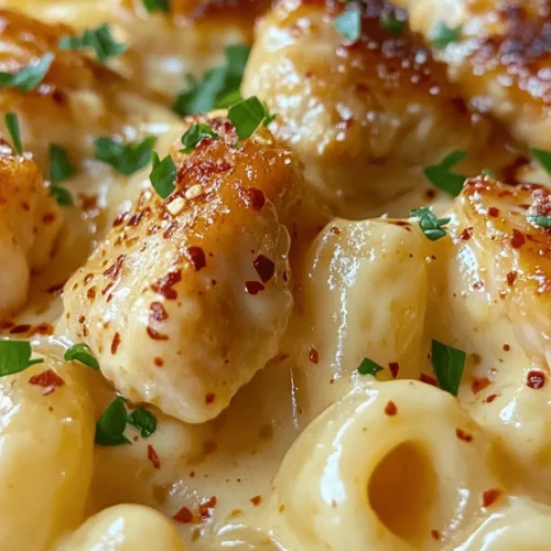 In the world of culinary comfort, few dishes evoke the warmth and nostalgia of a well-made mac and cheese. This iconic comfort food has found its way into hearts and homes across generations, embodying the essence of family gatherings and cozy evenings. Today, we elevate this classic dish with a unique twist: Creamy Honey Pepper Chicken Mac and Cheese Delight. This recipe harmonizes the rich, cheesy goodness of traditional mac and cheese with the unexpected flavor combination of sweet honey and a spicy kick from crushed red pepper flakes.
