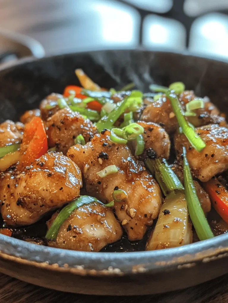 Sizzling Black Pepper Chicken is a dish that tantalizes the taste buds with its bold flavors and satisfying textures. This popular dish, often served in Asian restaurants, combines the heat of black pepper with tender chicken, creating a mouth-watering experience that keeps you coming back for more. What makes this dish truly special is its blend of savory, spicy, and slightly sweet elements, all working in harmony. As the chicken sizzles in the pan, the aroma of freshly ground black pepper fills the air, promising a culinary adventure that is hard to resist.
