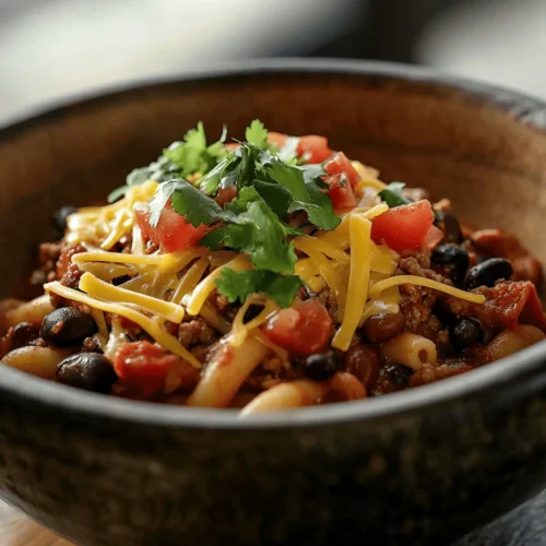 In the world of comfort foods, few dishes evoke the same sense of warmth and satisfaction as a hearty bowl of Chili Mac Fiesta. This delightful fusion of spicy chili and creamy macaroni embodies the essence of home-cooked meals, providing a fulfilling experience that warms both the body and soul. Whether it’s a chilly evening or a gathering of friends, this dish is perfect for any occasion, offering a delicious way to bring everyone together around the dinner table.