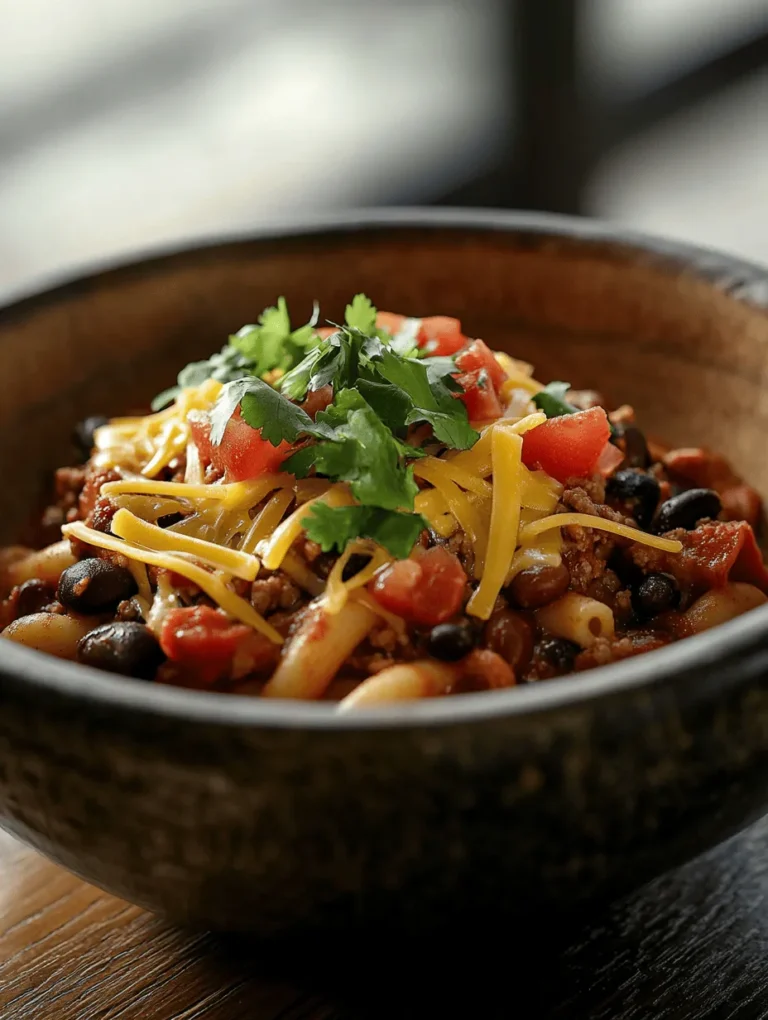 In the world of comfort foods, few dishes evoke the same sense of warmth and satisfaction as a hearty bowl of Chili Mac Fiesta. This delightful fusion of spicy chili and creamy macaroni embodies the essence of home-cooked meals, providing a fulfilling experience that warms both the body and soul. Whether it’s a chilly evening or a gathering of friends, this dish is perfect for any occasion, offering a delicious way to bring everyone together around the dinner table.