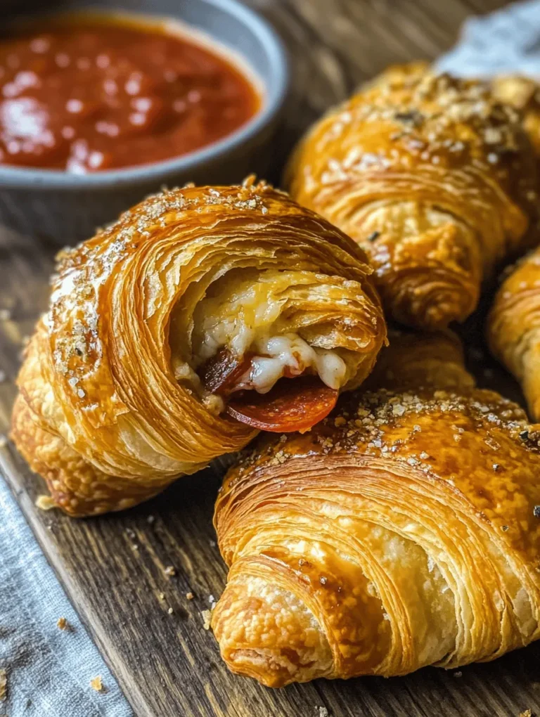 The charm of Mozzarella Pepperoni Croissant Rolls lies in their unique blend of textures and flavors. The flaky, airy layers of the croissant dough provide a satisfying contrast to the melty, stretchy mozzarella cheese within. When you bite into one of these rolls, you're greeted by the rich flavor of the cheese and the slightly spicy, savory note of pepperoni, creating a harmonious balance that is simply delightful.
