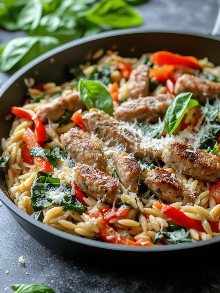 If you’re on the lookout for a comforting dish that combines convenience with incredible flavor, look no further than the Creamy Chicken Sausage Orzo Skillet. This delightful meal is not only delicious but also embodies the essence of a one-pan dish, streamlining your cooking and cleanup efforts. The beauty of this recipe lies in its creamy texture, which perfectly complements the savory chicken sausage and tender orzo, creating a dish that is both satisfying and nourishing.