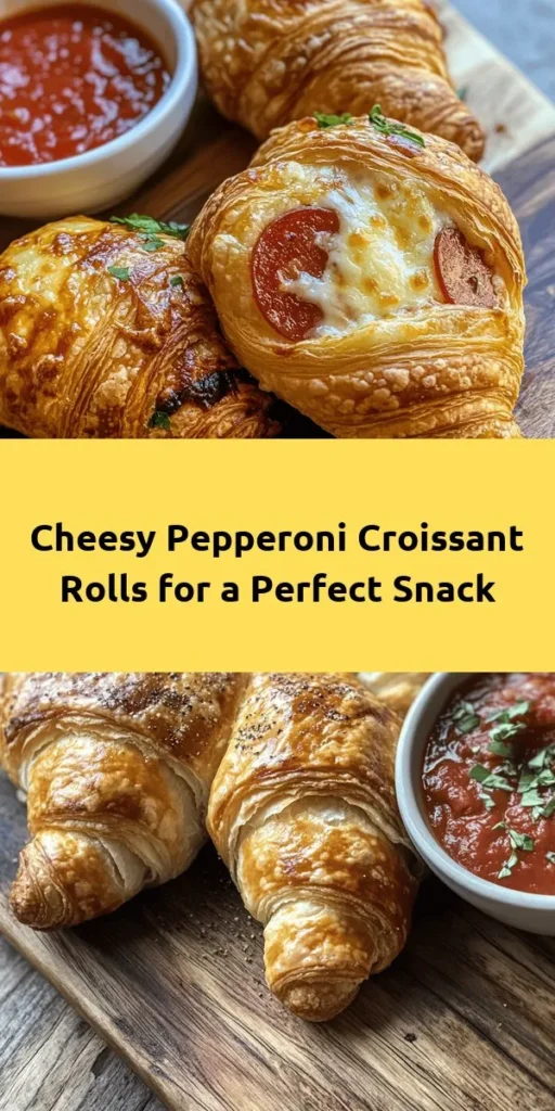 Indulge in these delicious Mozzarella Pepperoni Croissant Rolls! Perfect for a snack or appetizer, these easy-to-make treats feature flaky crescent dough filled with gooey mozzarella and savory pepperoni, all seasoned with Italian herbs. Just roll, bake, and enjoy with a side of marinara sauce for dipping. Ready in 25 minutes, they’re a crowd-pleaser for any occasion. Get your taste buds ready for a cheesy delight!