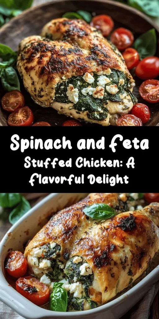 Elevate your dinner plans with this delicious Spinach and Feta Stuffed Chicken Breast! This recipe features juicy chicken stuffed with a creamy spinach and feta mixture, ensuring every bite is packed with flavor. Easy to prepare, it requires just a bit of chopping and cooking. Perfect for a weeknight meal or impressing guests. Serve with cherry tomatoes and fresh basil for a colorful plate. Get ready for a scrumptious, healthy feast that everyone will love!