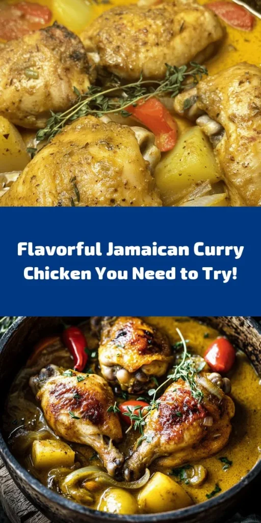 Looking to spice up your dinner? Try this Authentic Jamaican Curry Chicken! This flavorful dish combines tender chicken pieces marinated in Jamaican curry powder and spices, then simmered in creamy coconut milk for a rich and aromatic taste. With a kick from Scotch bonnet peppers and the option to add potatoes or bell peppers, this recipe is perfect for those who love hearty meals. Serve over steamed rice or with Jamaican rice and peas for a true tropical experience!