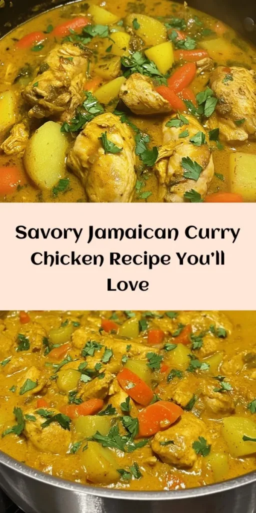 Discover the vibrant flavors of Jamaica with this authentic curry chicken recipe! Made with tender chicken marinated in aromatic spices like Jamaican curry, allspice, and fresh thyme, this dish is a feast for the senses. Add in colorful veggies and creamy coconut milk for a rich, savory sauce. Whether you enjoy it with rice or roti, it's sure to impress. Perfect for family meals or gatherings, this recipe brings a taste of the Caribbean to your kitchen.