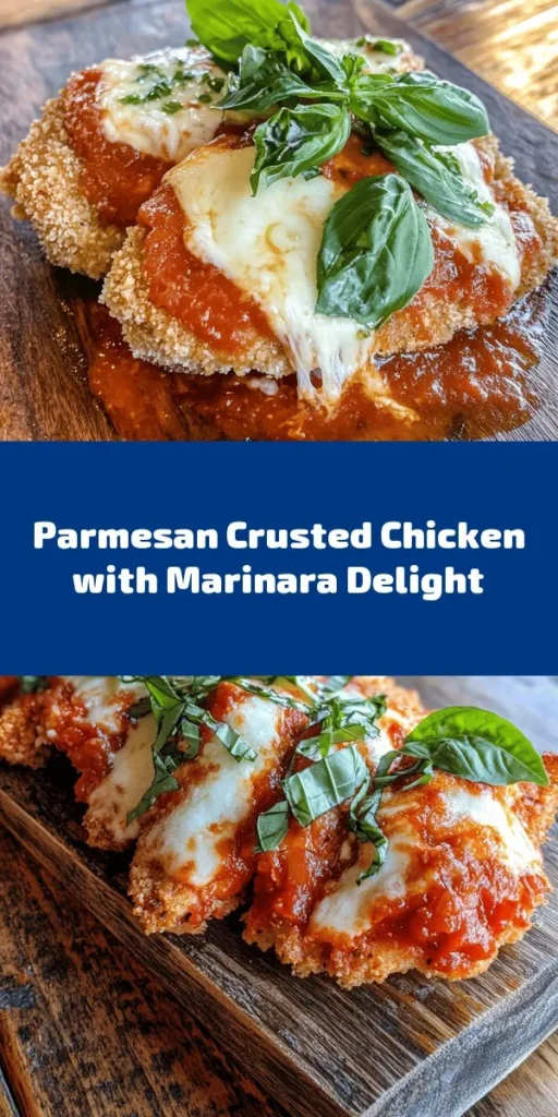 Indulge in this delicious Longhorn Parmesan Crusted Chicken that's sure to impress! Crispy panko and rich Parmesan create a mouthwatering coating on juicy chicken breasts, topped with marinara sauce and melted mozzarella for extra flavor. Perfect for weeknight dinners or special occasions, this dish is easy to make and packs a punch. Serve it with pasta or a fresh salad, and don't forget to garnish with basil for a nice touch! Enjoy this family favorite!